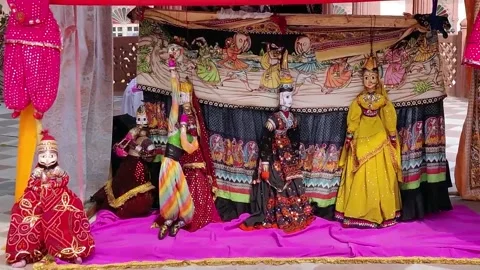 Puppet Performance  in Rajasthan, India Stock Footage 231409928