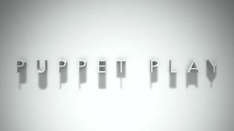 Puppet play 3D title animation with shadows on a white background Stock Footage 297389489