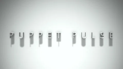 Puppet pulse 3D title animation white text on a white background Stock Footage 299824643