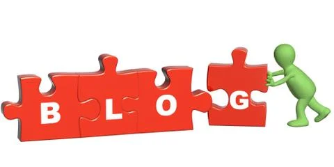 Puppet with puzzles Stock Illustration