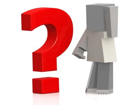 Puppet with red question mark Stock Illustration