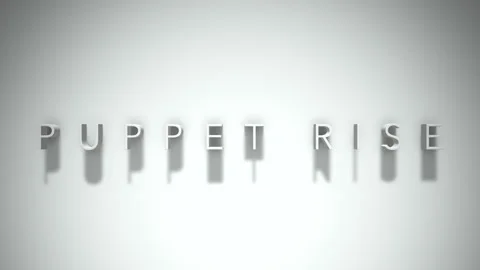 Puppet rise 3D title animation with shadows on a white background Stock Footage 297389490