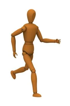 Puppet robot running Stock Illustration