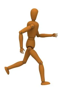 Puppet robot running Stock Illustration