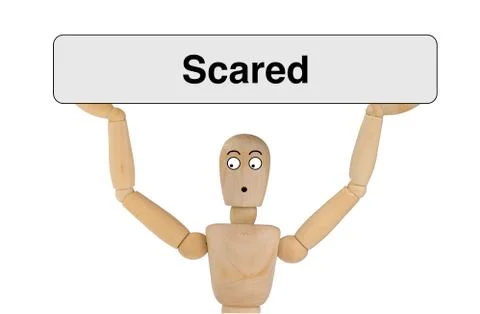 Puppet with scared face Stock Illustration
