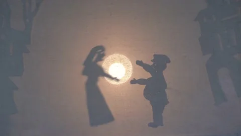 Puppet Shadow Theater for Children․ Stock Footage 155395015