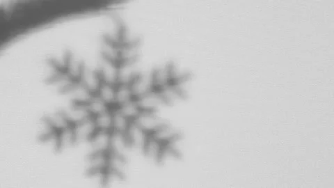 Puppet Shadow Theatre. The snowflake toy hangs from a spruce branch by hand Stock Footage 165397203