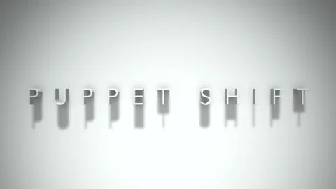 Puppet shift 3D title animation white text on a white background Stock Footage 299824645