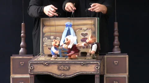 Puppet show at the carnival close up Vídeo Stock 60790977