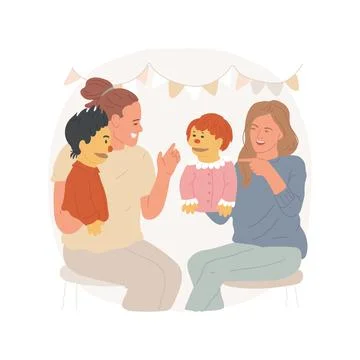 Puppet show isolated cartoon vector illustration. Ilustración de archivo