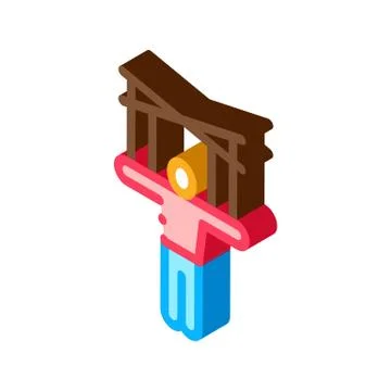 Puppet Show Isometric Icon Vector Illustration 스톡 일러스트