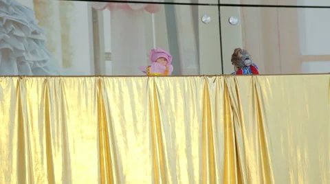 Puppet show on the screen Stock Footage 44751694