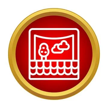 Puppet show stage icon presenting a children's performance Stock Illustration