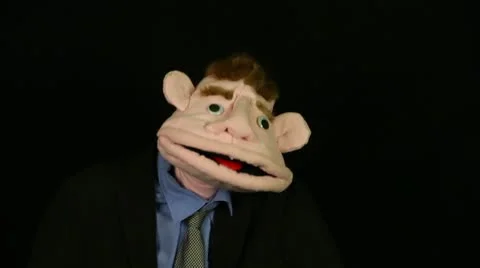 Puppet singing into microphone Stock Footage 21296532