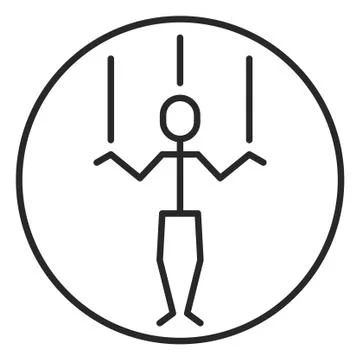 Puppet stroke icon, logo illustration. Stroke high quality symbol. Illustrazione stock