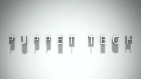 Puppet tech 3D title animation with shadows on a white background Stock Footage 297389494