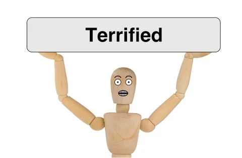 Puppet with terrified face Stock Illustration