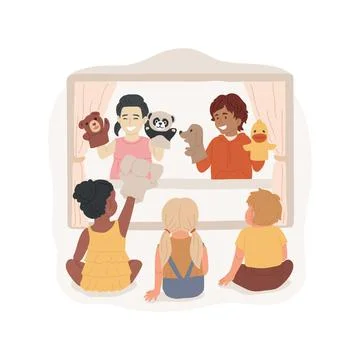 Puppet theater isolated cartoon vector illustrations. 스톡 일러스트