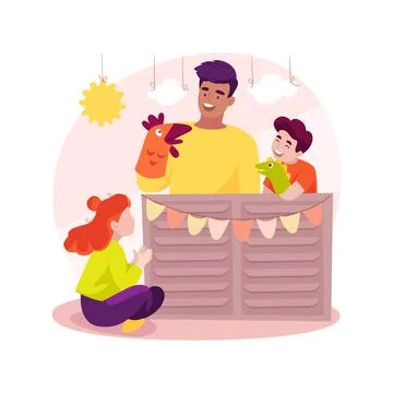 Puppet theater isolated cartoon vector illustration. イラスト素材