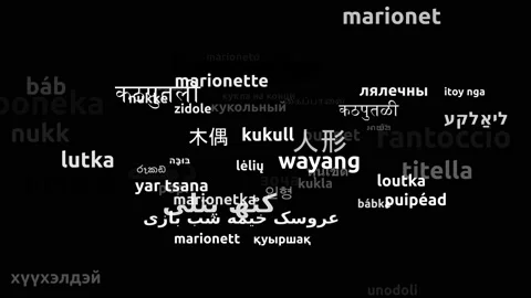 Puppet Translated in 58 Worldwide Languages Endless Looping 3d Zooming Wordcl Stock-Footage 145203489