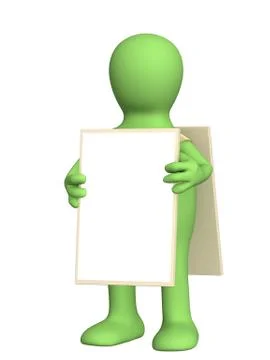 Puppet with two boards Illustrazione stock