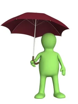 Puppet with umbrella Stock Illustration