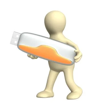 Puppet with usb flash drive Stock Illustration
