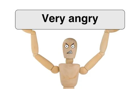 Puppet with very angry face Stock Illustration