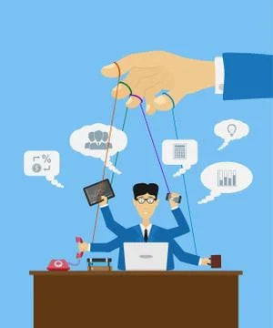 Puppet worker Stock Illustration