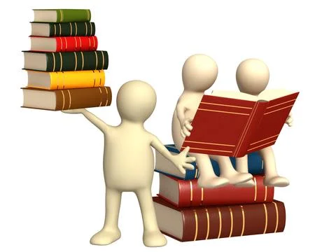Puppets with books Stock Illustration