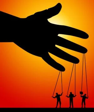 Puppets on a string Stock-Illustration