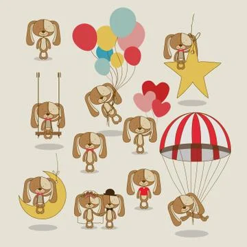Puppies design over  background vector illustration Illustrazione stock