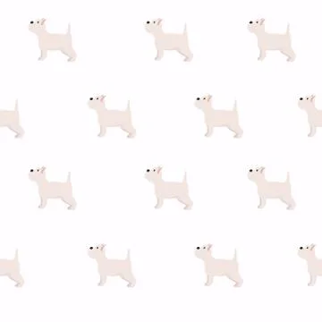 Puppies dog seamless pattern. Vector illustration. Stock Illustration