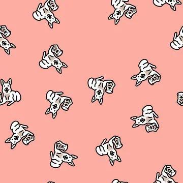 Puppies dog vector seamless pattern Illustrazione stock