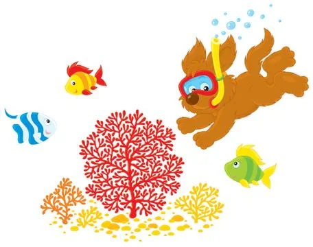Puppy diver Stock Illustration