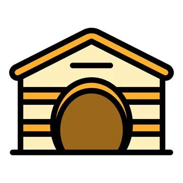 Puppy kennel icon vector flat Stock Illustration