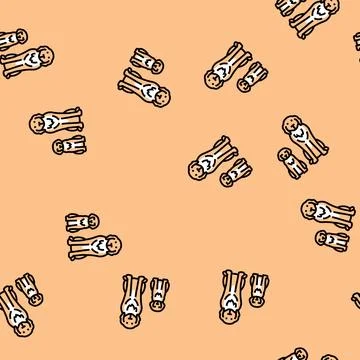 Puppy mother vector seamless pattern Illustrazione stock