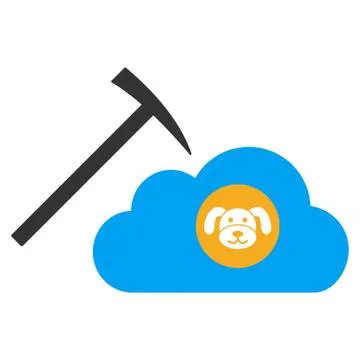 Puppycoin Cloud Mining Flat Icon Stock Illustration