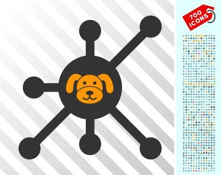 Puppycoin Node Flat Icon with Bonus Illustrazione stock