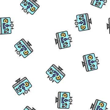 Pups cyberspace crime vector seamless pattern Stock Illustration