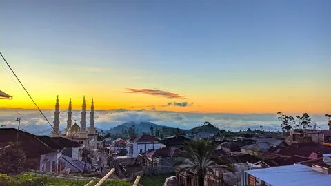 Purbalingga, central java, indonesia - may 6 2024 : rural morning atmosphere Stock Photos