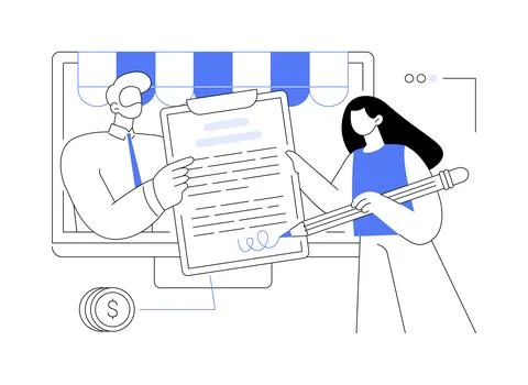 Purchase agreement abstract concept vector illustration. Stock Illustration