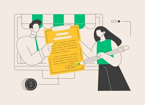 Purchase agreement abstract concept vector illustration. 스톡 일러스트