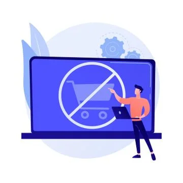 Purchase ban vector concept metaphor. Stock Illustration