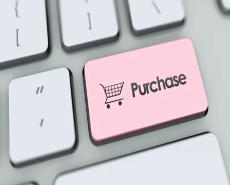 Purchase button on computer keyboard. Key is pressed, click for HD Stock Footage 35647548