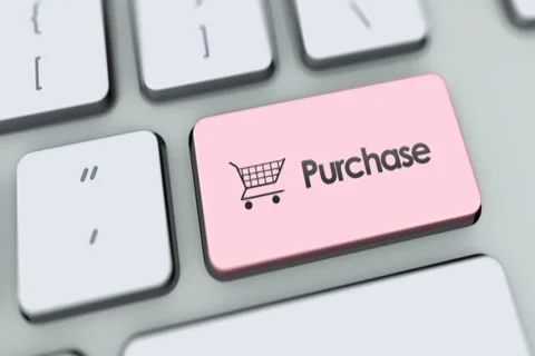 Purchase button on computer keyboard. Key is pressed, click for HD Stock Footage 35648384