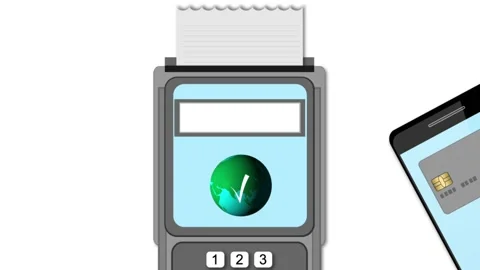 Purchase by cell-phone on electronic payment machine or card reader. Stock Footage 159290641
