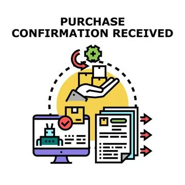 Purchase confirmation received for digital order and delivery 스톡 일러스트