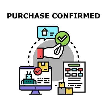 Purchase confirmed online order process successfully completing イラスト素材