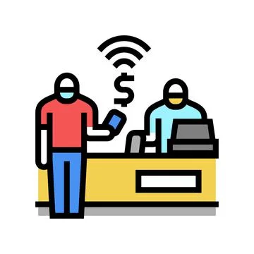 Purchase contactless color icon vector illustration Stock Illustration